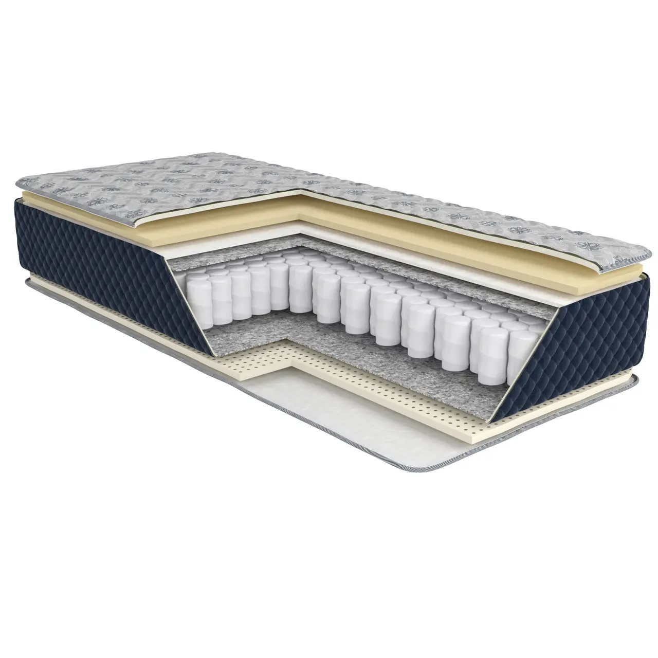 Матрац Флореш (Еліт, 23см, до 120кг, зима-літо, Pocket Spring) Акант 70х190